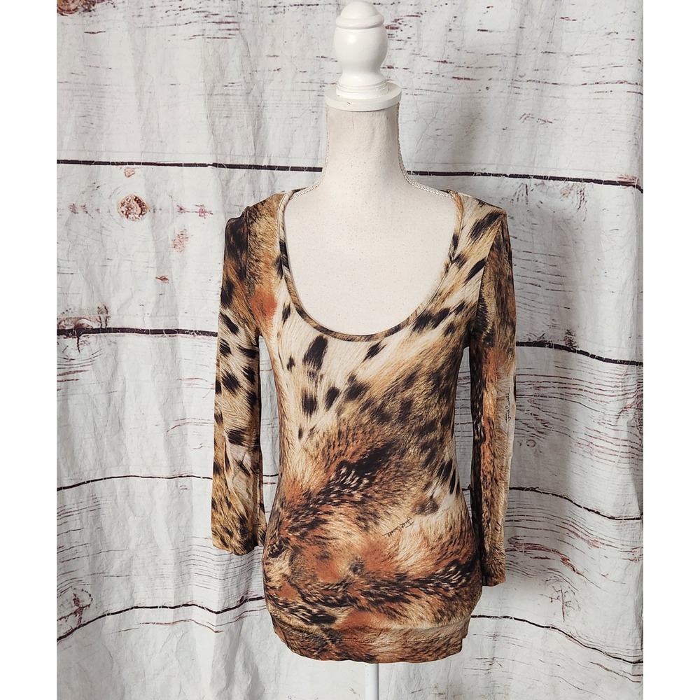 Just Cavalli‎ Y2K Animal Print Top Size Medium